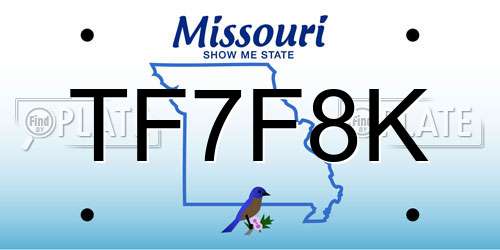 TF7F8K Missouri License Plate