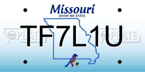 TF7L1U Missouri License Plate