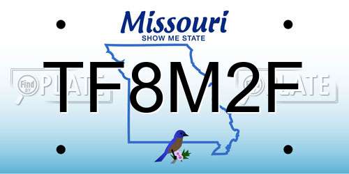 TF8M2F Missouri License Plate