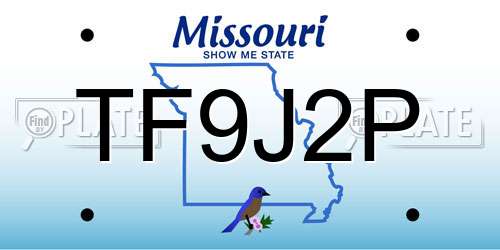 TF9J2P Missouri License Plate