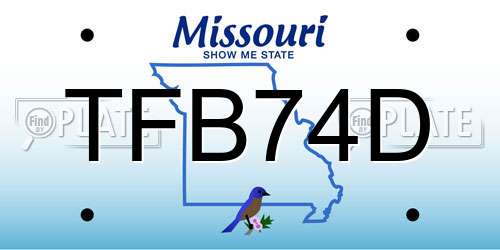 TFB74D Missouri License Plate