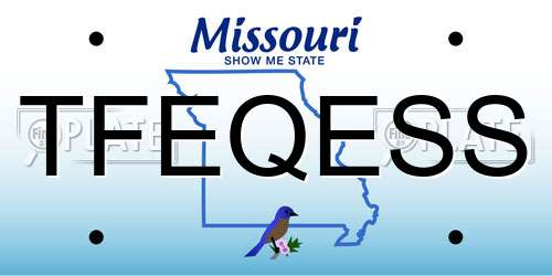 TFEQESS Missouri License Plate