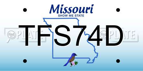 TFS74D Missouri License Plate