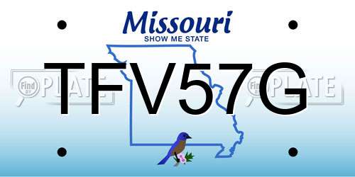 TFV57G Missouri License Plate
