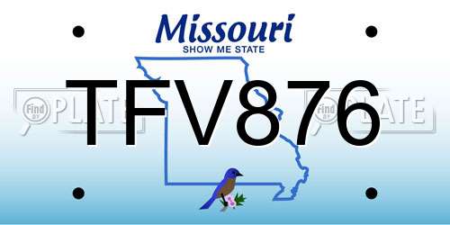 TFV876 Missouri License Plate
