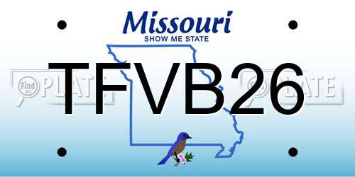 TFVB26 Missouri License Plate