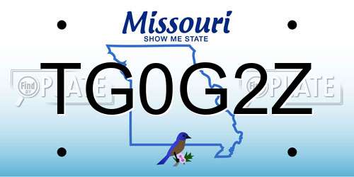 TG0G2Z Missouri License Plate