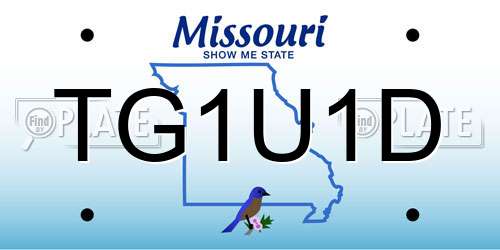 TG1U1D Missouri License Plate