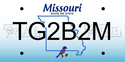 TG2B2M Missouri License Plate