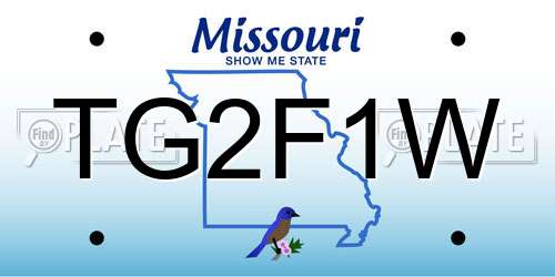 TG2F1W Missouri License Plate
