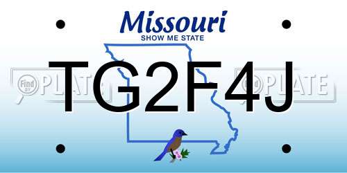 TG2F4J Missouri License Plate