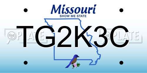 TG2K3C Missouri License Plate