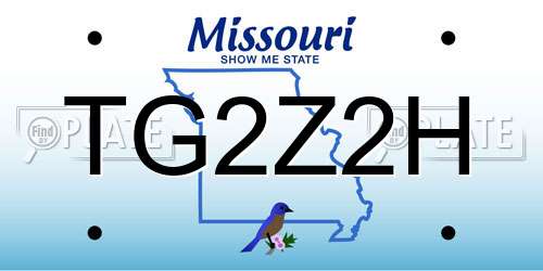 TG2Z2H Missouri License Plate