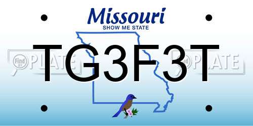 TG3F3T Missouri License Plate