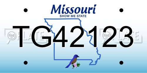 TG42123 Missouri License Plate