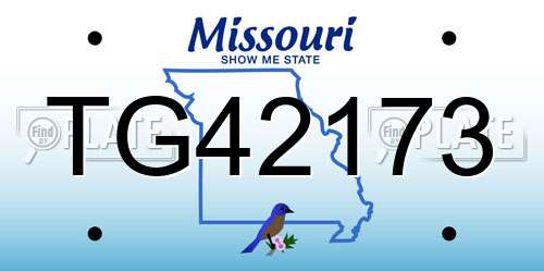 TG42173 Missouri License Plate