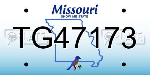 TG47173 Missouri License Plate