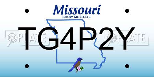 TG4P2Y Missouri License Plate