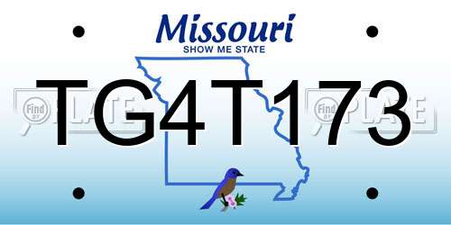TG4T173 Missouri License Plate