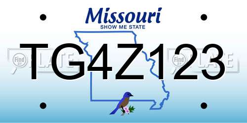 TG4Z123 Missouri License Plate