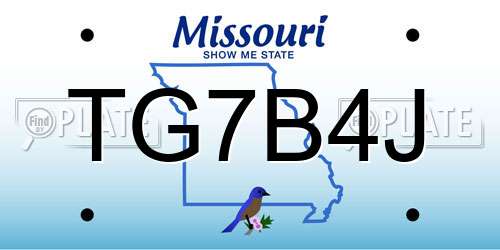 TG7B4J Missouri License Plate