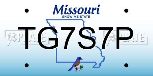 TG7S7P Missouri License Plate