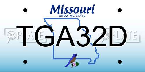 TGA32D Missouri License Plate