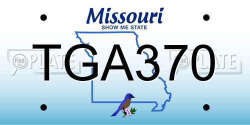 TGA370 Missouri License Plate