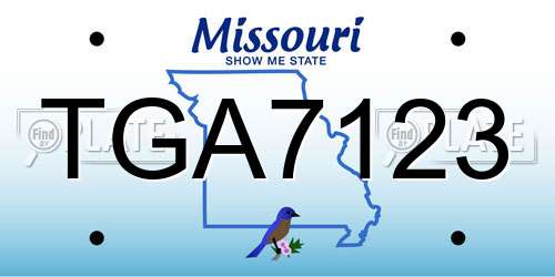 TGA7123 Missouri License Plate
