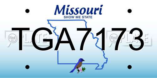 TGA7173 Missouri License Plate