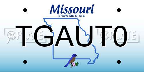 TGAUT0 Missouri License Plate
