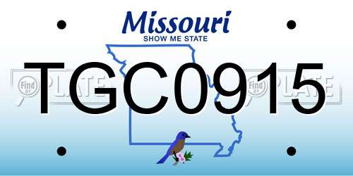 TGC0915 Missouri License Plate