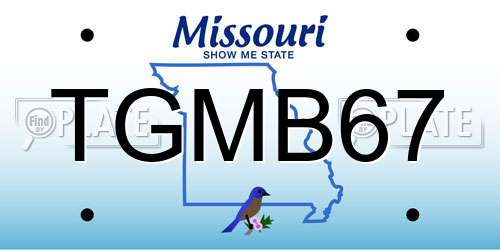 TGMB67 Missouri License Plate