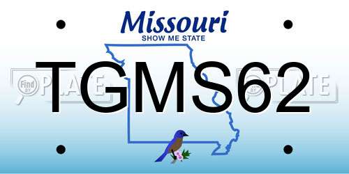 TGMS62 Missouri License Plate