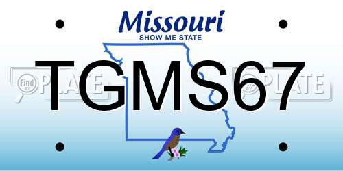 TGMS67 Missouri License Plate