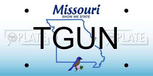 TGUN Missouri License Plate