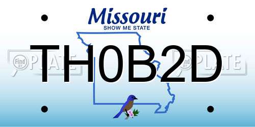 TH0B2D Missouri License Plate