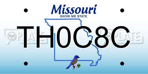 TH0C8C Missouri License Plate