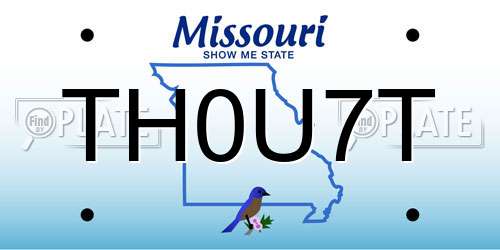 TH0U7T Missouri License Plate