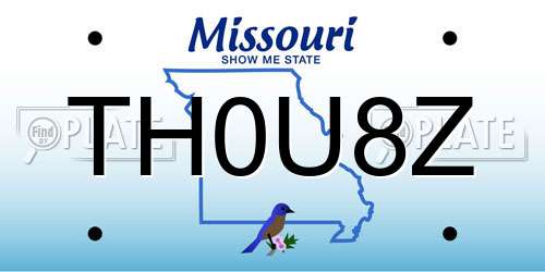 TH0U8Z Missouri License Plate