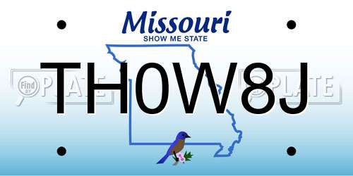 TH0W8J Missouri License Plate