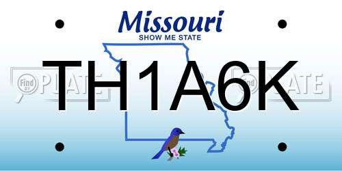 TH1A6K Missouri License Plate