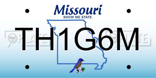 TH1G6M Missouri License Plate