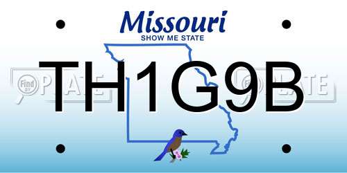 TH1G9B Missouri License Plate