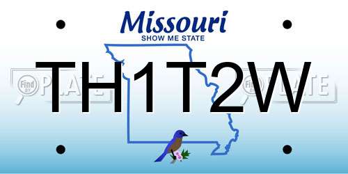 TH1T2W Missouri License Plate
