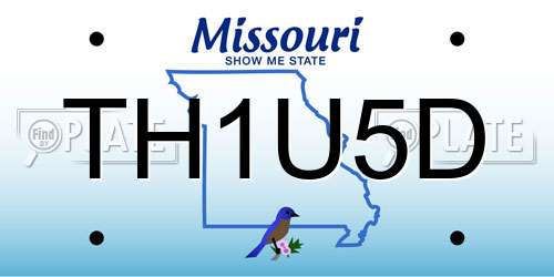 TH1U5D Missouri License Plate