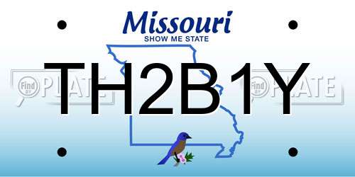 TH2B1Y Missouri License Plate