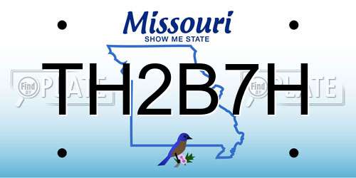 TH2B7H Missouri License Plate