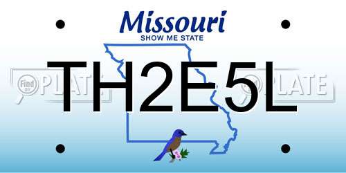 TH2E5L Missouri License Plate