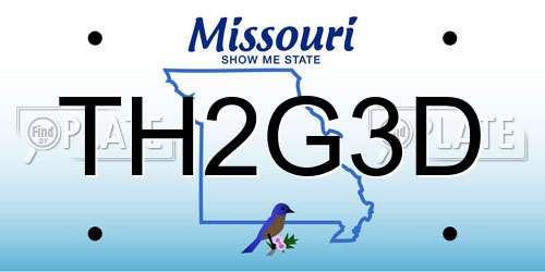 TH2G3D Missouri License Plate